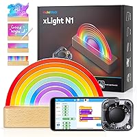 xLight N1 5-in-1 Rainbow Night Lights for Kids Room, Smart Kids Night Light with Programmable Controller, Music Sync RGB Rainbow Table Lamp, LED Rainbow Night Light for Girls Boys