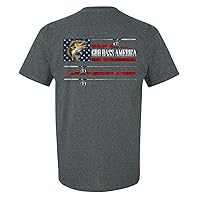 Men's Patriotic God Bass Fishing America USA Flag Short Sleeve T-Shirt