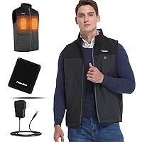 Men's Heated Vest with Battery Pack 7.4V, Electric Jacket Warming Gear Heat Hoodie washable Winter Heating Vest