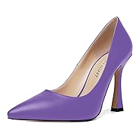 Womens Solid Dress Slip On Matte Elegant Pointed Toe Stiletto High Heel Pumps Shoes 4 Inch