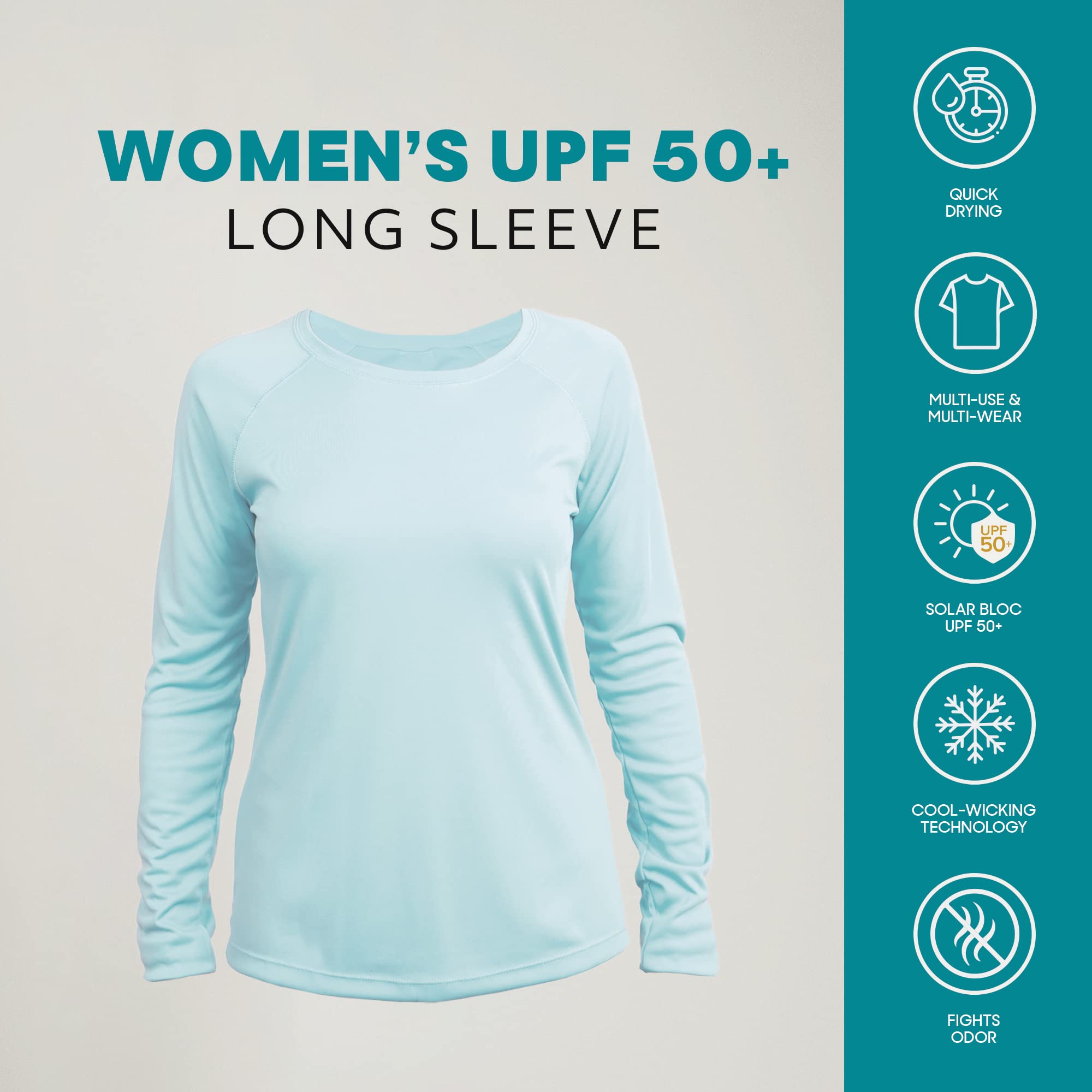 Vapor Apparel Women’s UPF 50+ UV Sun Protection Long Sleeve Performance Regular Fit T-Shirt for Sports and Outdoor
