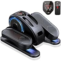 Under Desk Elliptical, Electric Seated Pedal Foot Exerciser Machines Quiet Compact Mini Ellipse Leg Exerciser for Seniors&Adults Portable Stepper with Display Monitor Remote Control for Home