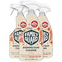 Family Guard Brand Disinfectant Spray Trigger & Multi Surface Cleaner, Antibacterial Spray, Expertly Formulated for Use In Homes with Children & Pets, Citrus Scent, 32 oz (Pack of 3)