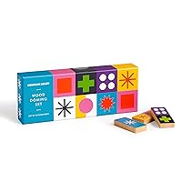 Galison Jonathan Adler Helinski Domino Set – 28 Double Sided Colorful Bright Design Tile Patterned Wooden Domino Pieces