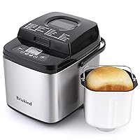 19-in-1 Compact Bread Maker Machine, 1.5 lb / 1 lb Loaf Small Breadmaker with Carrying Handle, Including Gluten Free, Dough, Jam, Yogurt Menus, Bake Evenly, Automatic Keep Warm, 3 Crust Color