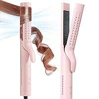 TYMO Airflow Styler Curling Iron - Ceramic Flat Iron Hair Straightener and Curler 2 in 1, Professional Curing Wand with 360° Ionic Cool Air, 5 Adjustable Temps & Dual Voltage for Long Short Hair