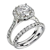1.70ct DLA Certified Round Cut Diamond Bridal Set in Platinum