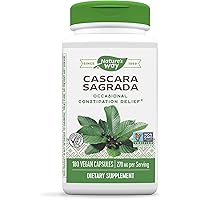 Nature's Way Cascara Sagrada Bark, Supports Occasional Constipation Relief*, 180 Vegan Capsules
