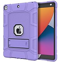 Azzsy Case for iPad 9th Generation/iPad 8th Generation/iPad 7th Generation (10.2 Inch, 2021/2020/2019 Model), Slim Heavy Duty Shockproof Rugged Protective Case for iPad 10.2 inch (Light Purple)