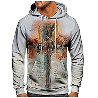 Fall Tops,Trendy Ink Printed Pullover Hoodie 2023 Fall Plus Size Baggy Sweatshirt For Men Soft Tops Crewneck Sweatshirts Graphic With Pockets Army Green Medium