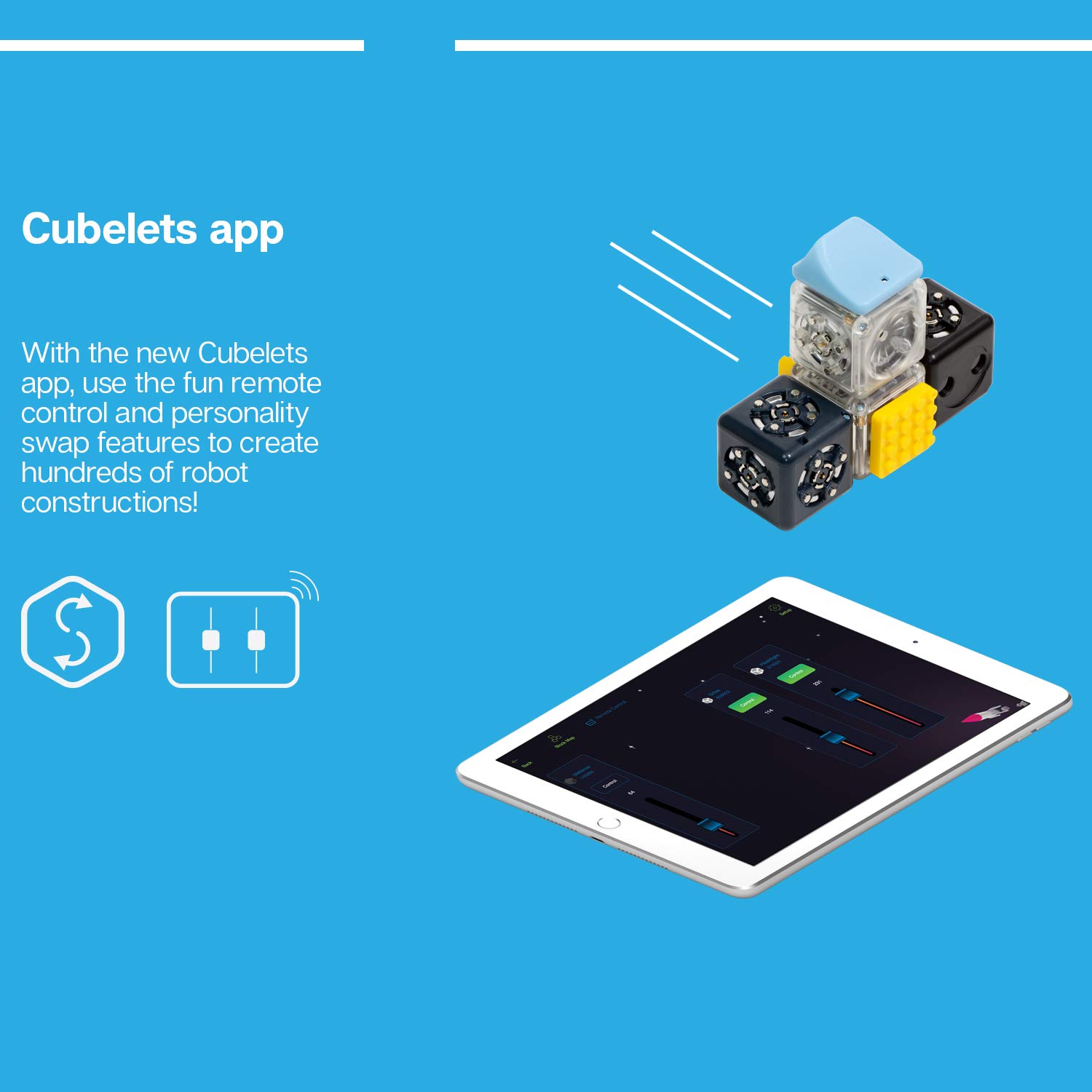 CUBELETS Robot Blocks - Discovery Set for Home - Kids Coding Robots with Unlimited Possibilities, Extend Learning with STEM Concepts, Ages 4-100, Pre-K Thru College