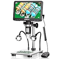 Elikliv EDM9 7'' LCD Digital Microscope 1200X, 1080P Coin Microscope with 12MP Camera Sensor, 10 LED Lights - Ideal for Coin Collectors Electronics Enthusiasts, Windows/Mac OS Compatible