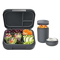 Bentgo® Modern Bento-Style Lunch Box Set With Reusable Snack Cup (Dark Gray)