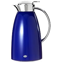 Alfi Gusto Glass Vacuum Lacquered Metal Thermal Carafe for Hot and Cold Beverages, 1.0 L, Royal Blue (AG1900RB2), One Size