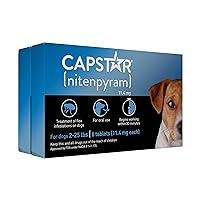 Capstar (nitenpyram) for Dogs, Fast-Acting Oral Flea Treatment for Dogs 2-25 lbs, Vet-Recommended Flea Medication Tablets Start Killing Fleas in 30 Minutes, 12 Doses
