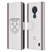 Head Case Designs Officially Licensed West Ham United FC Away 2023/24 Crest Kit Leather Book Wallet Case Cover Compatible with Nokia C21