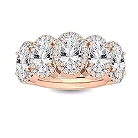 1-8 Carat (ctw) White Gold Round,Oval Cut LAB GROWN Diamond Stackable Ring (Color H-I Clarity VS1-VS2)