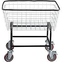 VEVOR Wire Laundry Cart, 2.5 Bushel Wire Laundry Basket with Wheels, 20''x15.7''x26'' Commercial Wire Laundry Basket Cart, Steel Frame With Chrome Finish, 5inch Casters, Wire Cart For Laundry