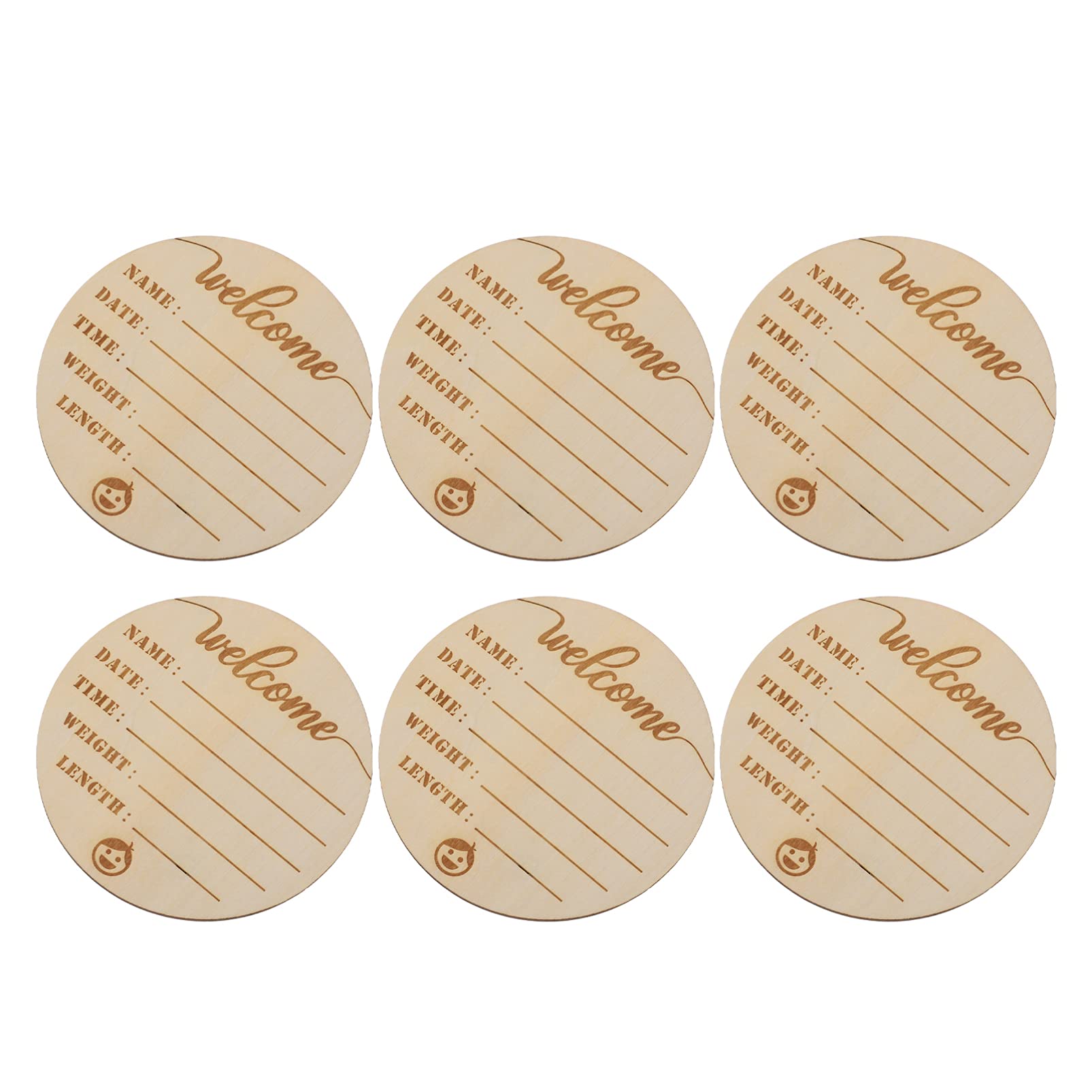 BESTOYARD 12 pcs Birth Plaque Wood Baby Milestone Baby Announcement Board Baby boy Milestone Sign Infant Name Date Sign Baby Signs Baby Wooden Name Signs Newborn Photography Card Christmas