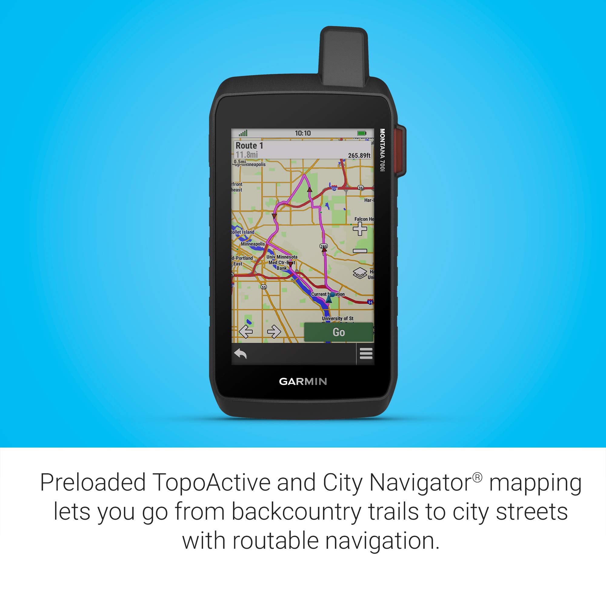 Garmin Montana 700i, Rugged GPS Handheld with Built-in inReach Satellite Technology, Glove-Friendly 5