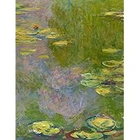 Notebook Journal: Lined Wide Ruled Composition Notebook For Women Men Kids (Water Lilies Claude Monet) 8.5 x 11 inches