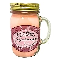 Our Own Candle Company, Tropical Paradise Scented Mason Jar Candle, 100 Hour Burn Time, Made in The USA - 13 Ounces