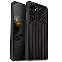 Carveit Wood Case for Galaxy S24 Plus Case 2024 [Natural Wood & Black Soft TPU] Shockproof Protective Cover Unique Wooden Case Compatible with S24 Plus Case (American Flag-Blackwood)