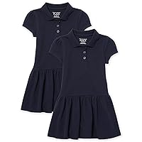 The Children's Place baby girls Uniform Pique Polo Dress 2 pack