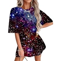Women's Fashion Printed T-Shirts Y2K Going Out Tops Loose Fit Short Sleeve Tee Top Casual Teen Girl Tshirt Blouses