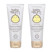 Baby Bum Natural Monoi Coconut Balm- 100% Natural Coconut Oil - Sensitive Skin Safe - Travel Size - 3 ounce (Pack of 2) (Travel Tube)