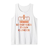 Stronger Than Cancer Queen Warrior Orange Leukemia Cancer Tank Top