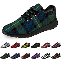 Plaid Shoes for Women Men Running Shoes Womens Mens Lightweight Walking Tennis Sneakers Jogging Shoes Gifts