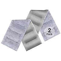 SuzziPad Microwavable Heating Pads for Neck and Shoulder Back Pain, 7x18 Cramps Relief Heating Pad Microwavable, Moist Hot Pack for Pain Relief, Unscented Heat Pack for Aches, Soreness, Gray 2 Pack