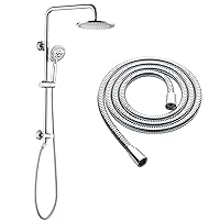 BRIGHT SHOWERS Rain Shower heads system including rain fall shower head and Matching 79 Inches Cord Extra Long Stainless Steel Hand Shower Hose