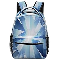 Silver and Blue with Concept Diamond Travel Laptop Backpack Casual Hiking Backpack with Mesh Side Pockets for Business Work