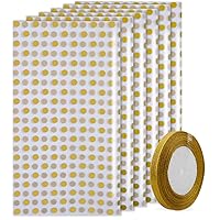Tissue Paper,120 Sheets Gift Wrapping Tissue Paper Gold Tissue Paper Gift Wrap Bulk,Polka Dots Tissue Paper Dot Wrapping Paper Gold White Tissue Paper (Gold)