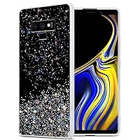 Case Compatible with Samsung Galaxy Note 9 in Black with Glitter - Protective TPU Silicone Cover with Sparkling Glitter - Ultra Slim Back Cover Case
