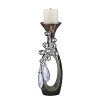 Ore International, Inc ORE International K-4257-C2 Belleria Candleholder Without Candle, 20-Inch, Green
