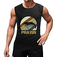 Lobster Crab Prawn Men's Pure Cotton Workout Tank Tops Gym Sleeveless T-Shirt Classic Graphic Muscle Tee