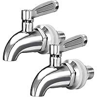 Replacement Spigot for Beverage Dispenser, Stainless Steel Spigot for Water Dispenser, Drink Dispenser Faucet, fits Berkey and other Gravity Filter systems as well, 2 Pack