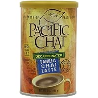 Pacific Chai Decaf Vanilla Chai Latte, Instant Powered Dry Chai Tea Latte Beverage Mix, Gluten Free, Kosher, 10 Ounce (Pack of 6)