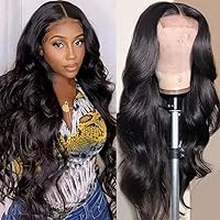 UNICE Hair Body Wave 5x5 HD Lace Closure Human Hair Wigs for Women Brazilian Unprocessed Virgin Human Hair Glueless Lace Front Wig Pre Plucked with Baby Hair 180% Density 22 inch