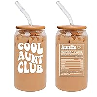 Funny Aunt Gift From Niece Nephew - Cool Aunt Club Cup - Christmas, Birthday Presents Gifts For Aunt, Aunt Announcement, Promoted To Auntie - Best Aunt Ever - 16 0Z Aunt Coffee Glass Mug