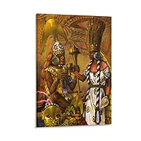 Moche Lord And Priestess, Fine Ceramics And Mayan Art Mural Art Poster Wall Art Paintings Canvas Wall Decor Home Decor Living Room Decor Aesthetic 24x36inch(60x90cm) Frame-style