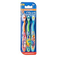 Brush Buddies Blippi Kids Toothbrushes, Manual Toothbrushes for Kids, Toothbrush for Toddlers 2-4 Years, Blippi Childrens Toothbrush, Soft Toothbrushes, 3 Count
