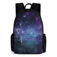 Blue Purple Galaxy Laptop Backpacks 16 Inch Travel Shoulder Bag Multipurpose Casual Hiking Daypack