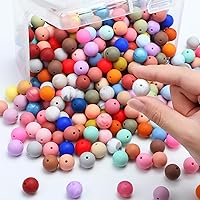 500 Pcs 15mm Silicone Beads 50 Mixed Round Silicone Beads Bracelet Making Kit Focal Beads Loose Beads for DIY Craft Necklace Jewelry Bracelet Lanyard Keychain Making