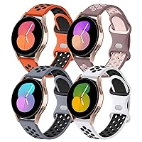 Lerobo 4 Pack Bands Compatible with Galaxy Watch 6 5 4 Band 40mm 44mm/Galaxy Watch 6 4 Classic 43mm 47mm 46mm 42mm/Watch 5 pro 45mm,Active 2 Band, 20mm Watch Band Soft Silicone Sport Band Women Men