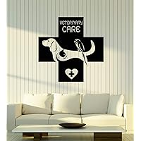 Vinyl Wall Decal Dog Cat Parrot Pets Animals Veterinary Clinic Care Stickers Mural Large Decor (g2873) Black