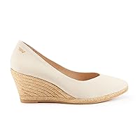 VISCATA Roses Espadrille Canvas Wedges Spain Handmade 2 ½” Heel Woman Wedge Pumps with Organic Cotton Canvas and 100% Natural Jute Midsole for All Occasions: Casual, Work, Party